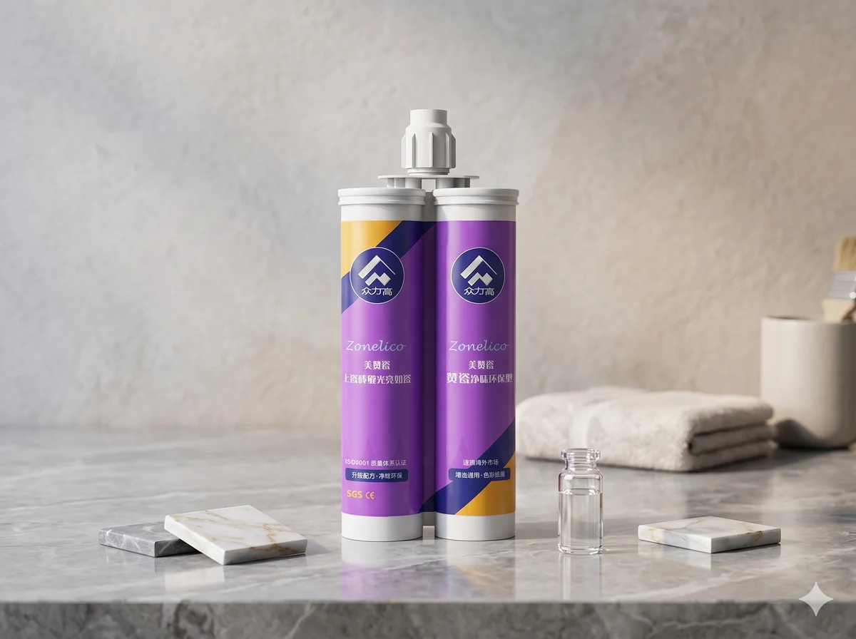 Epoxy Gloss Grout bottle with glossy finish effect
